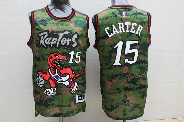 Men Toronto Raptors #15 Carter Camo green Adidas NBA Jerseys